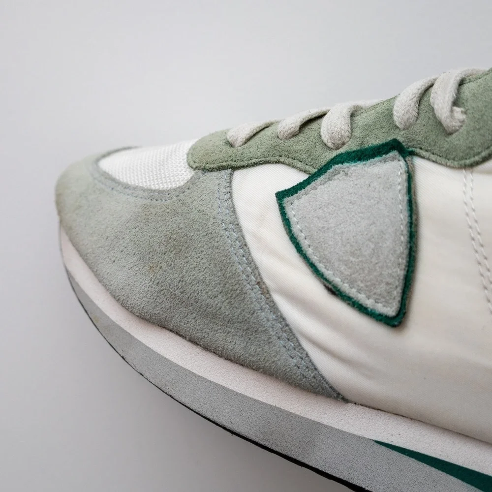 Philippe Model Tropez Tzlu‎ W111 White-Green Canvas Suede